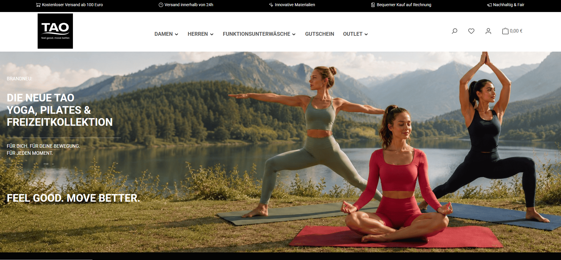 Onlineshop der TAO Sportswear GmbH